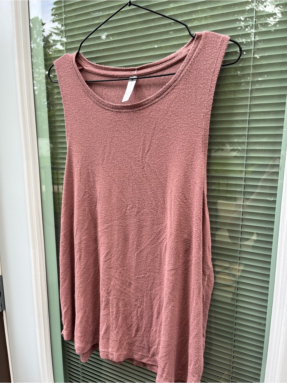 (2/$15) Athleta Well Rested Rib Sleep Tank Mauve / Blush Pink - Picture 8 of 8